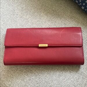 Coach Red Leather Women's Clutch